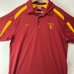 Vintage Nike NikeFIT Authentic USC Football Trojans Men's Polo Shirt Size M Worn